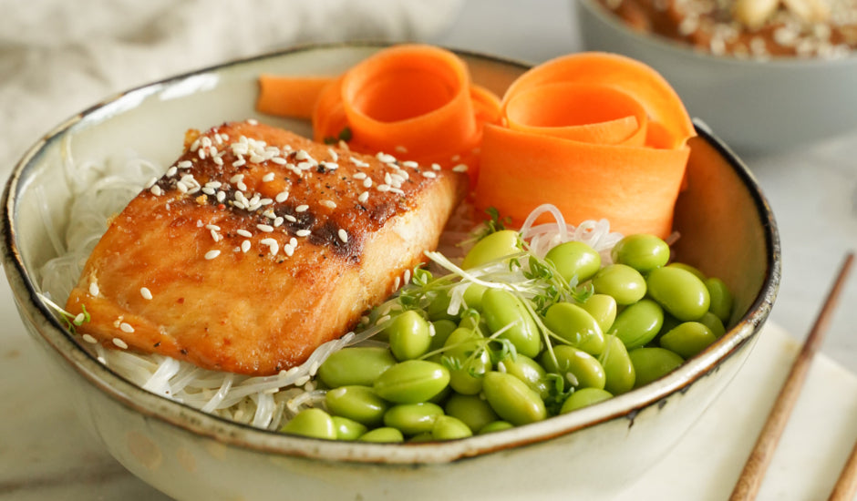 Glass Noodle Bowl with Wild Alaska Salmon Sena Sea