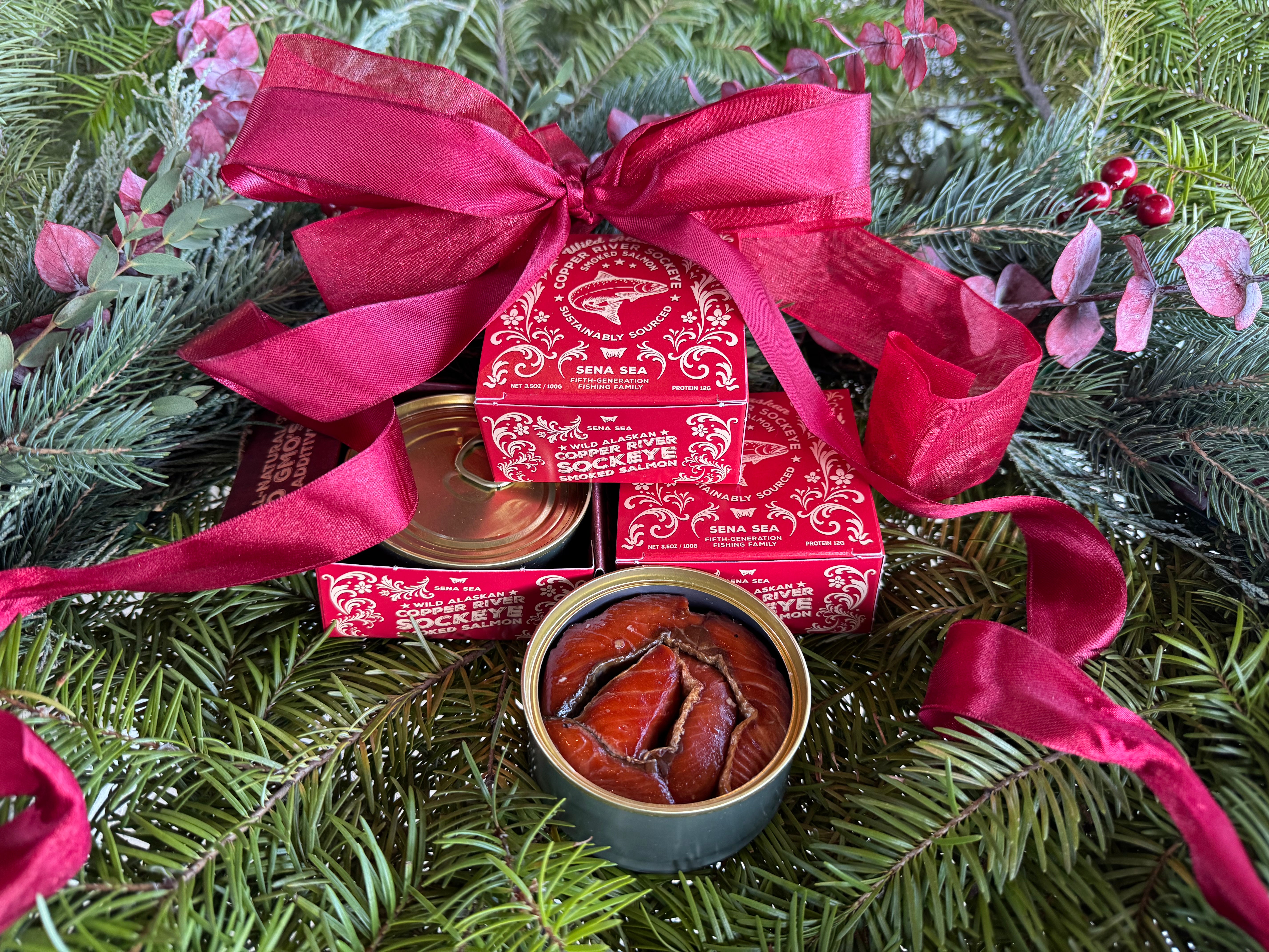 Smoked Salmon Tins, Copper River Sockeye – Sena Sea