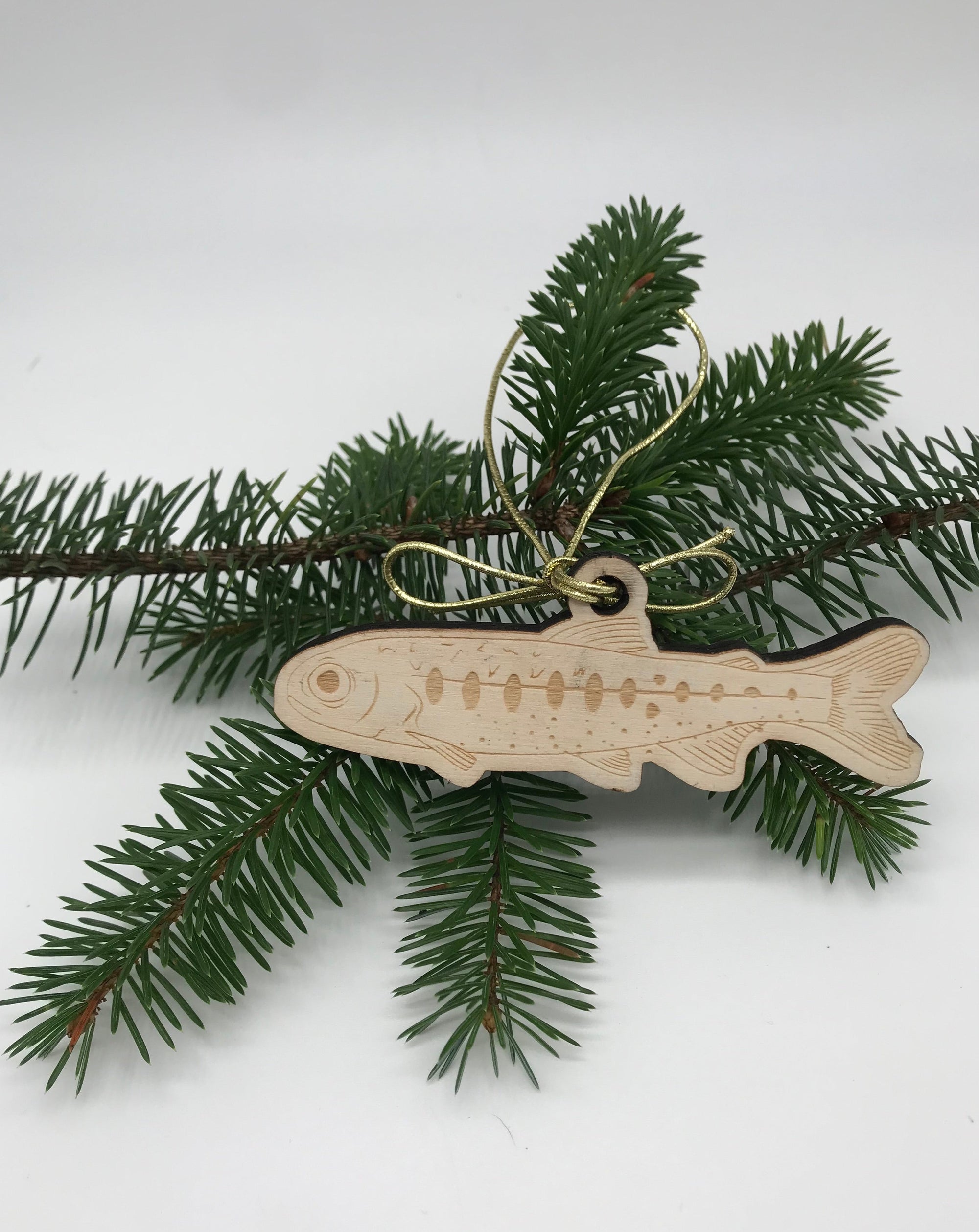 Wooden Salmon ornament 