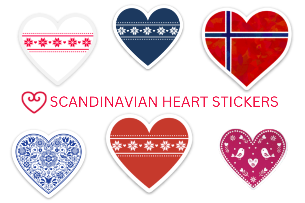 Scandinavian Heart Stickers – Sena Sea