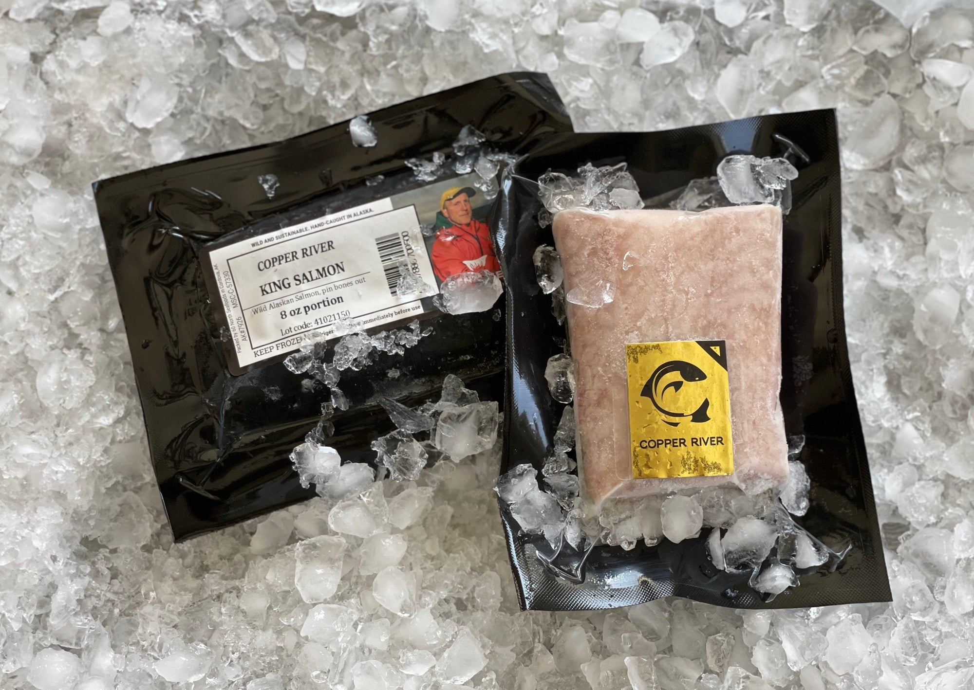 Wild caught and sustainable copper river white king salmon