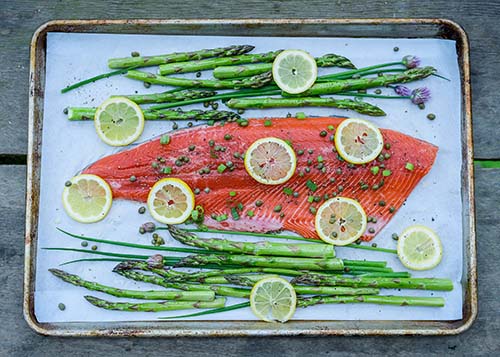 Sheet Pan Salmon Piccata