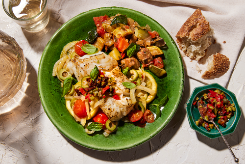 Alaska Cod Provençale and Vegetable Ratatouille