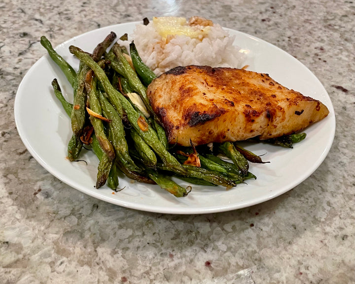 Honey Lemon Ginger Black Cod with Crispy Green Beans