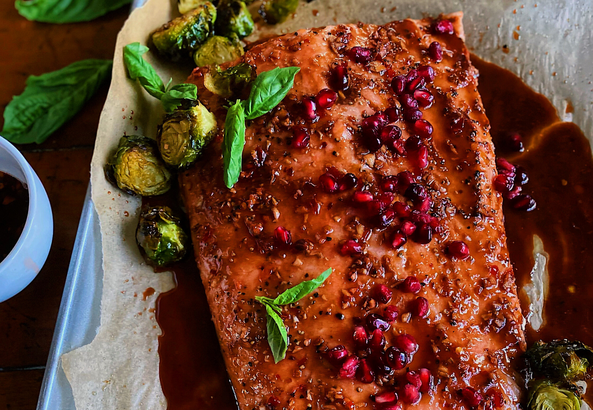 Honey Pomegranate Glazed Salmon