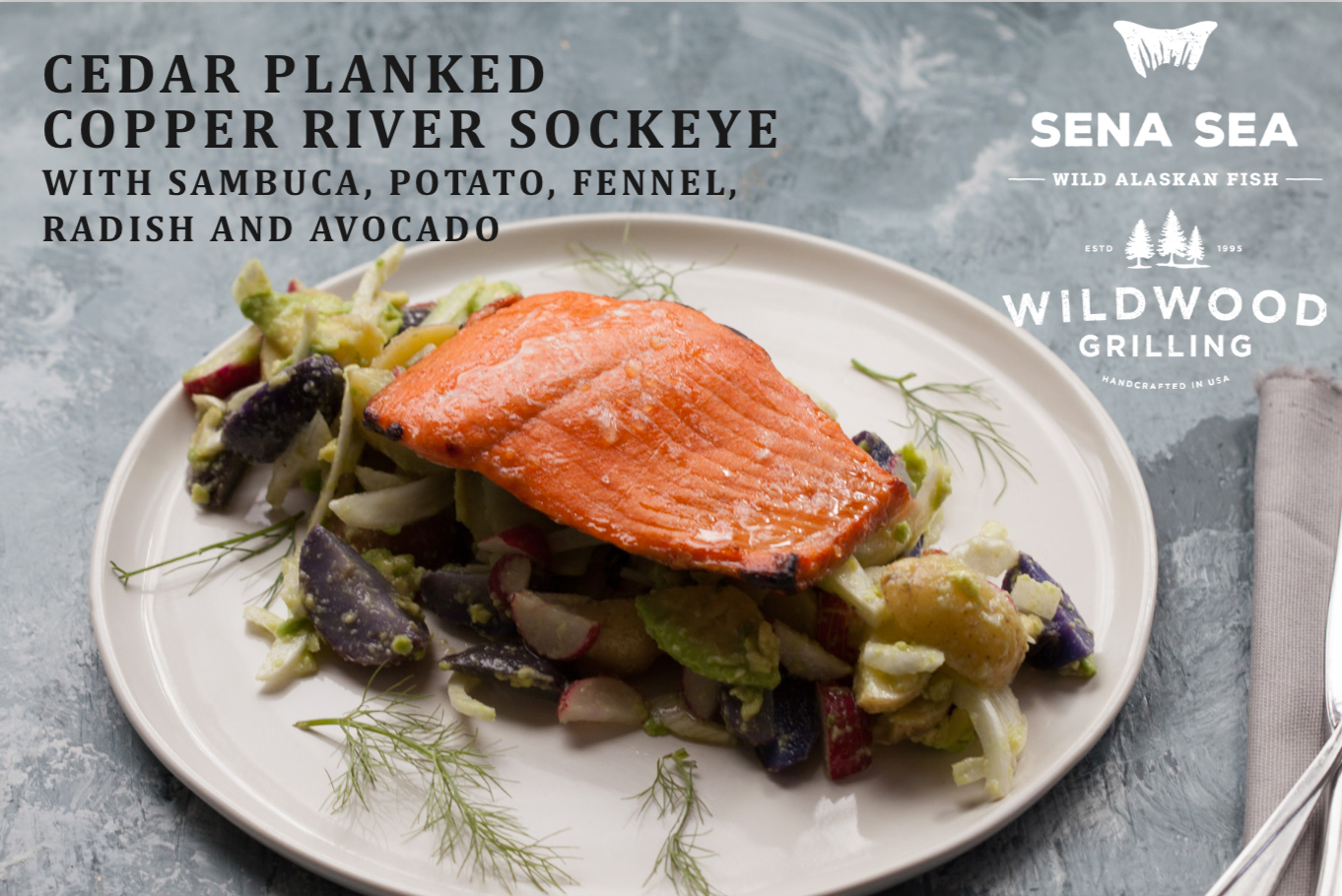 Cedar Planked Sambuca Salmon