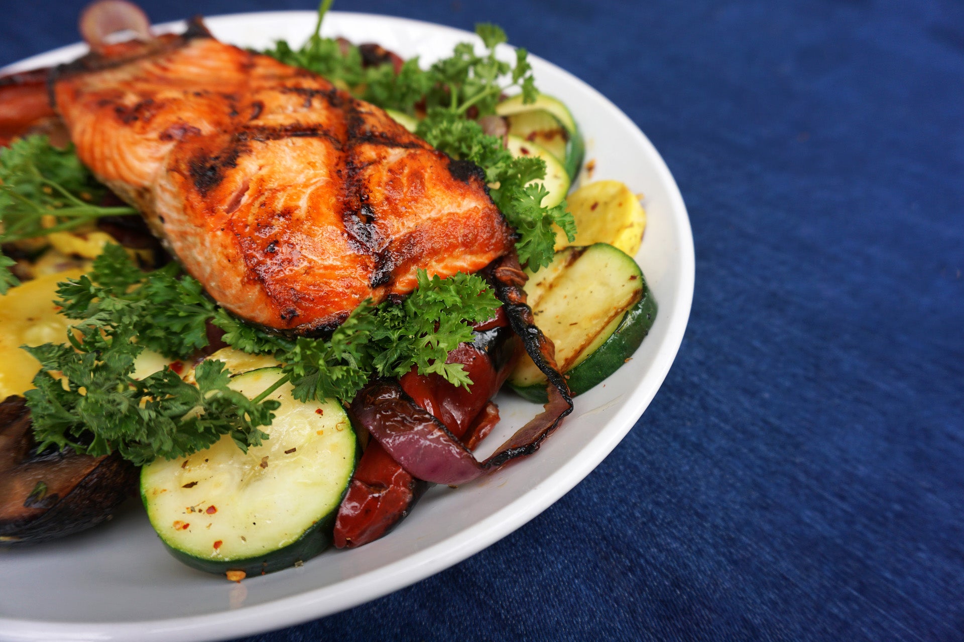 Grilled Salmon and Vegetables