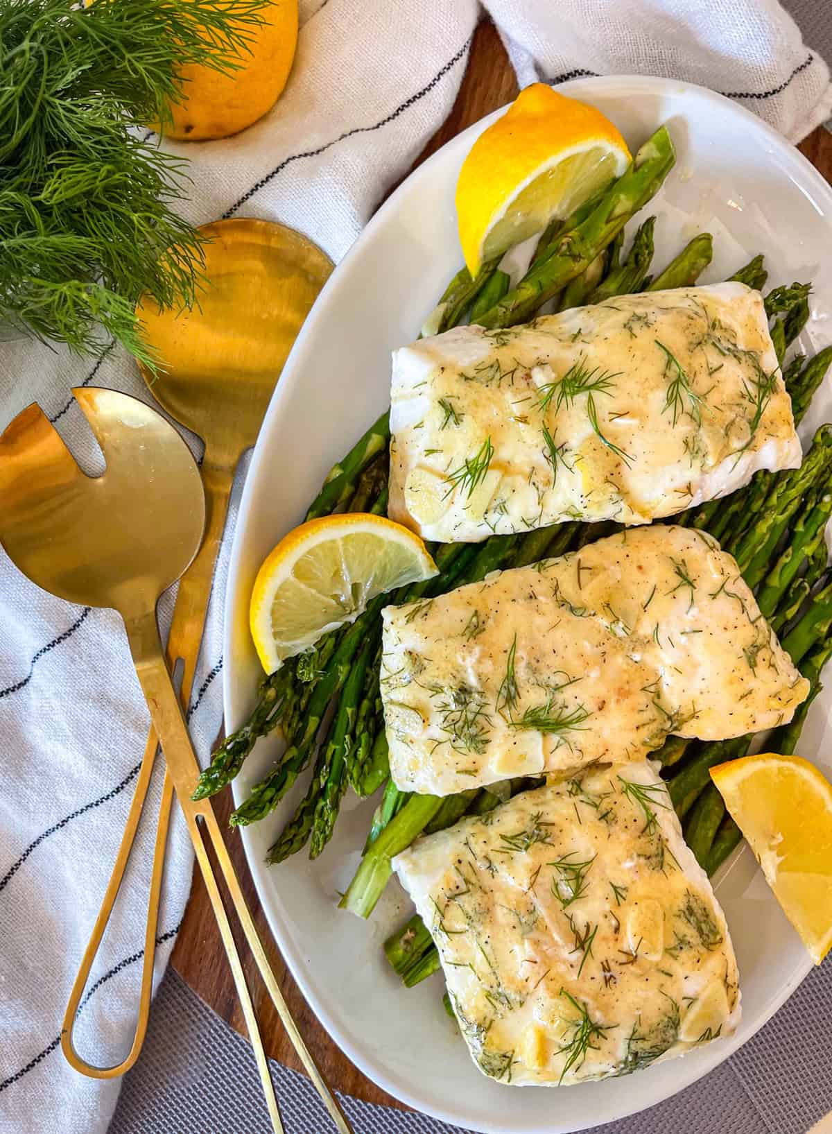 Garlic Herb Baked Halibut