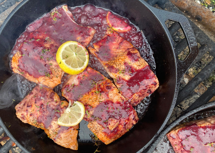 Blueberry Balsamic Glazed Salmon