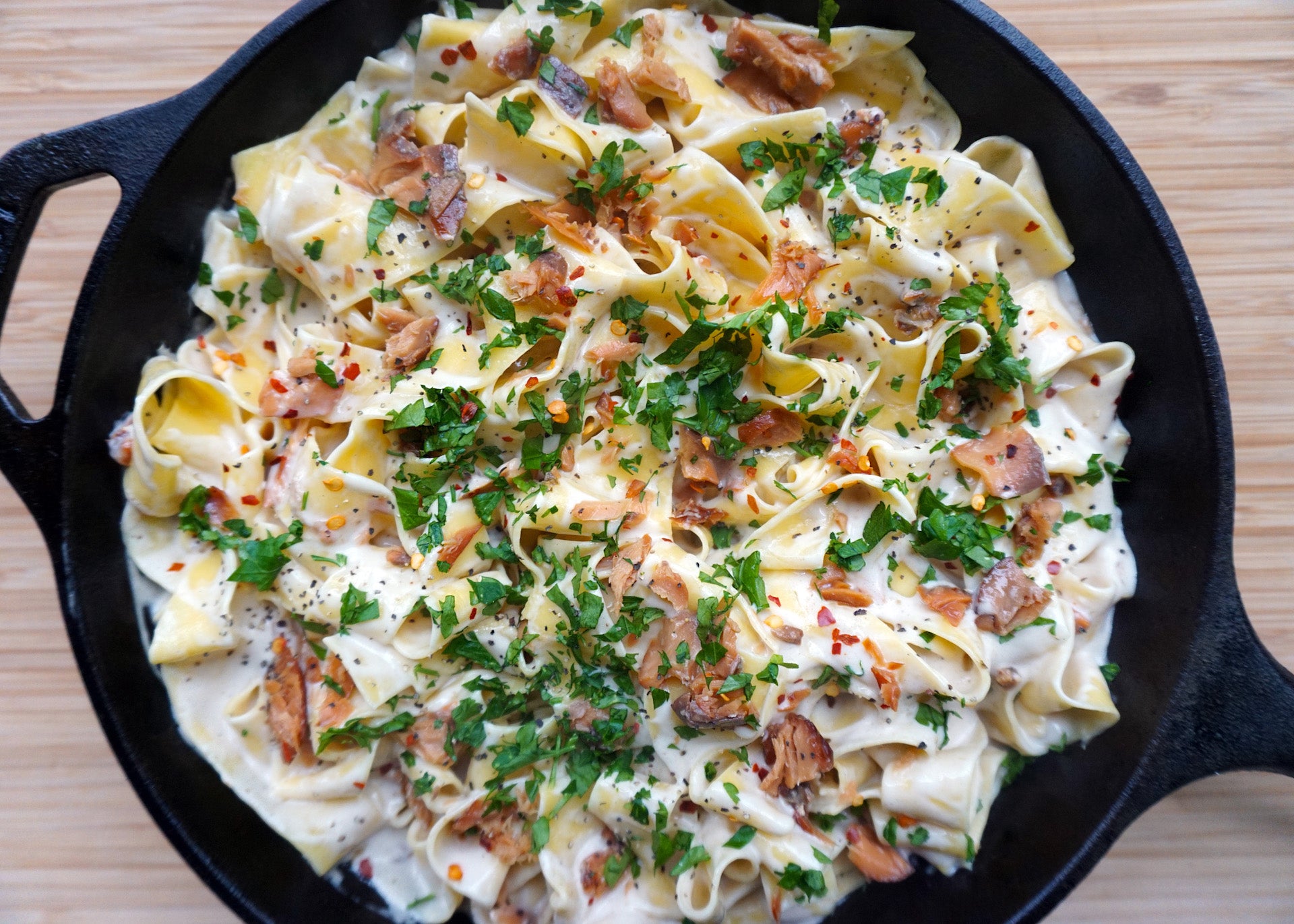 Creamy Smoked Salmon Pappardelle  