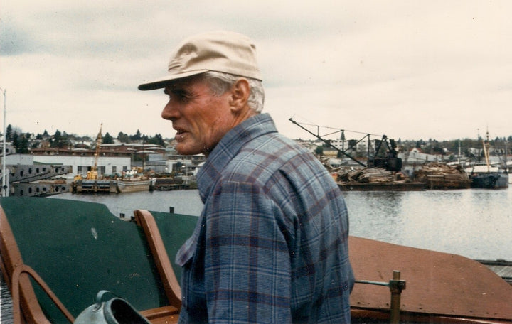 Image of Sena's grandfather, Lars, on a fishing boat