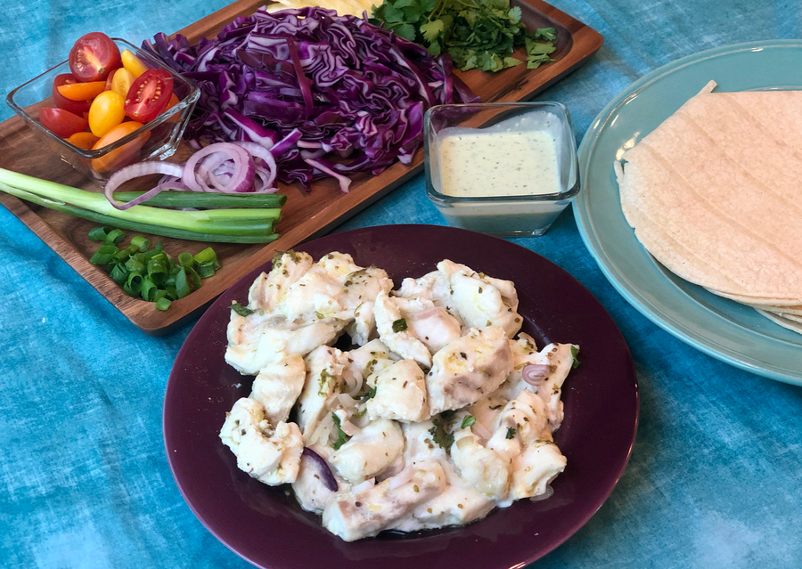 Alaskan Halibut Chop tacos