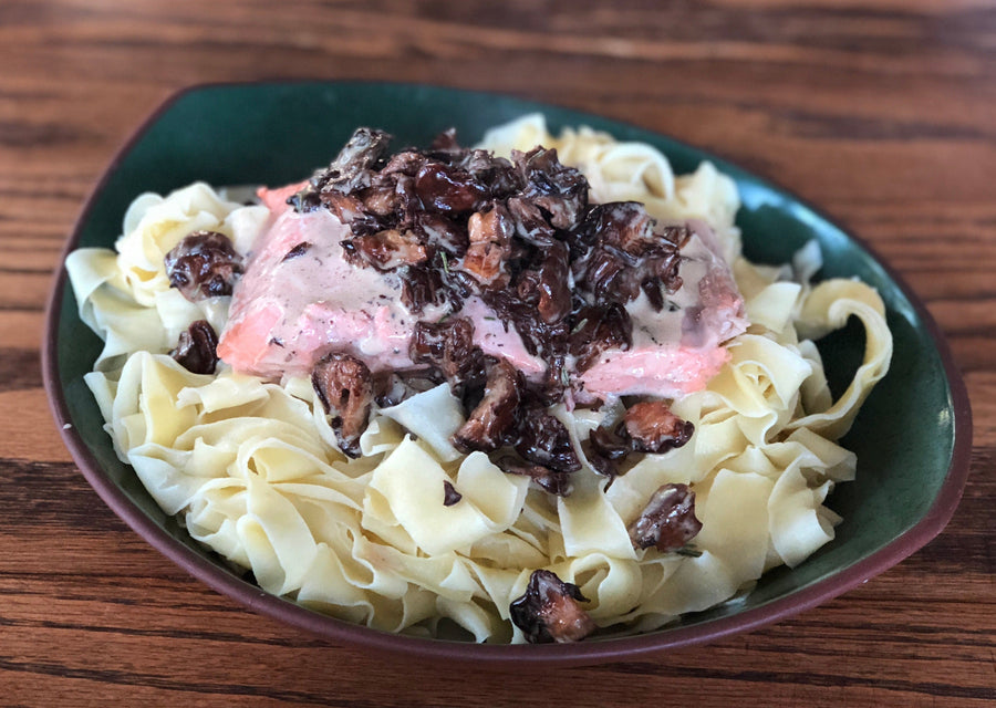 Copper River Coho and Mushroom Pasta Recipe