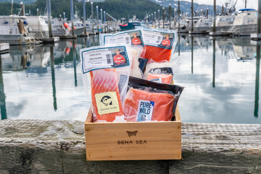 seasonal variety, salmon and white fish