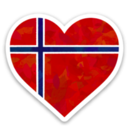Scandinavian flag heart sticker 
