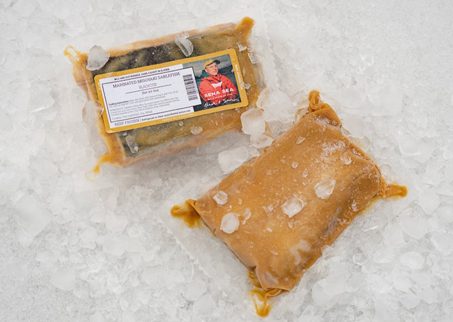 Wild Caught Alaskan Sablefish packaged on ice